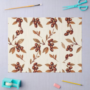 Rustic Latte & Espresso Icon Tissue Paper 