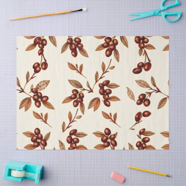 Rustic Latte & Espresso Icon Tissue Paper  (Craft)