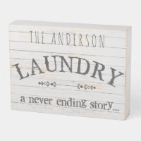 Rustic Laundry Room Custom Name Never Ending Story