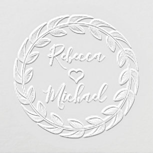 Rustic Laurel Heart Couple Embosser Gift