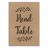 Brown Kraft Paper Background Printed Table Number, Zazzle