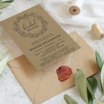 Rustic Laurel Wreath Kraft Bridal Shower Invite<br><div class="desc">Rustic Laurel Kraft Bridal Shower Invitation Postcard - Rustic, country bridal shower invitation features a hand drawn leafy laurel wreath with hand written style font. Perfect for the bride to be who loves a rustic theme. Shown with KRAFT background. Template includes an area for your return address, however if you...</div>