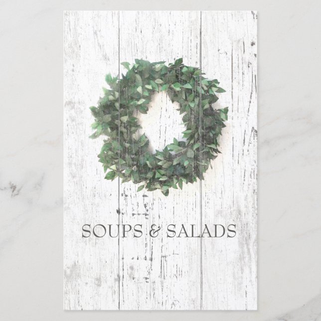 Rustic Laurel Wreath Recipe Organizer Divider (Front)