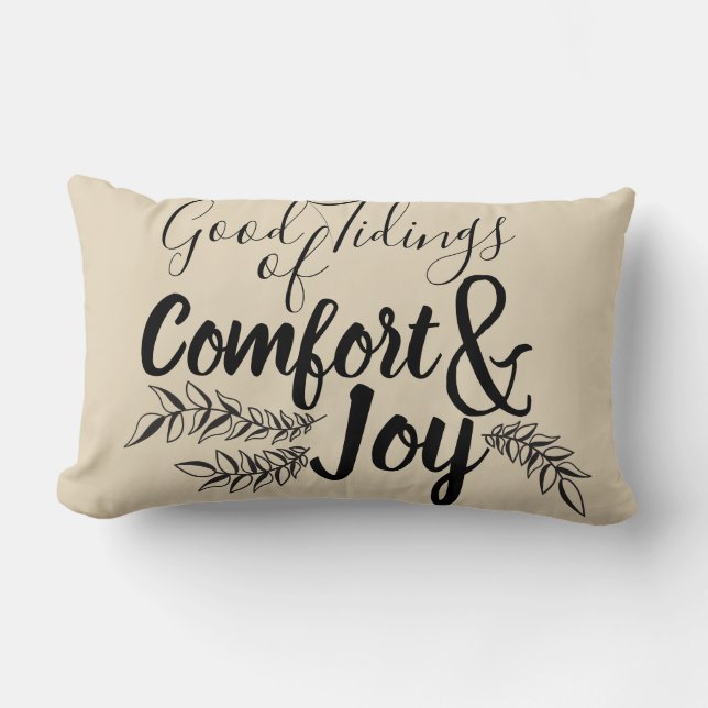 Rustic Laurels Comfort & Joy Lumbar Pillow (Front)