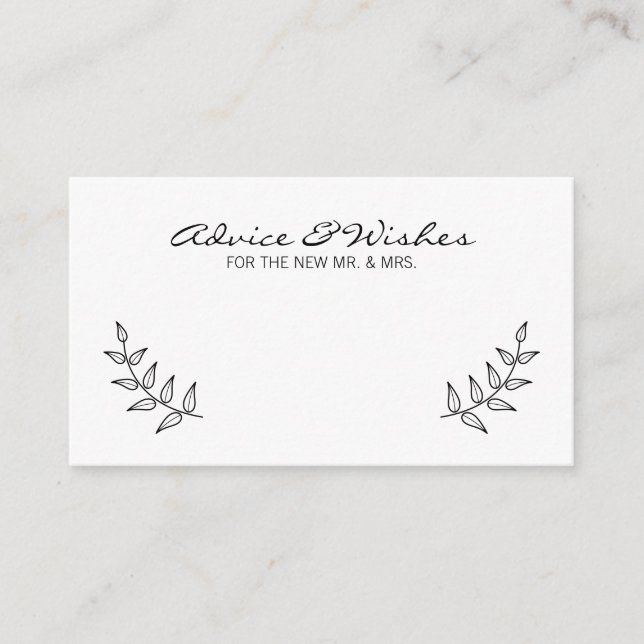 Rustic Laurels Wedding Advice and Wishes (Front)