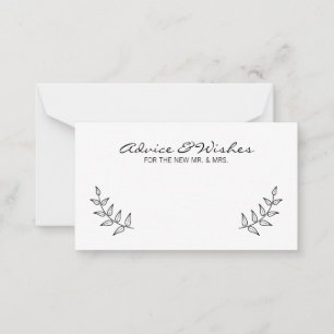 Rustic Laurels Wedding Advice and Wishes Card