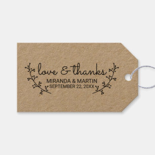 Rustic Laurels Wedding Favor Gift Tags