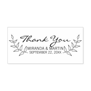Rustic Laurels Wedding Favor Rubber Stamp