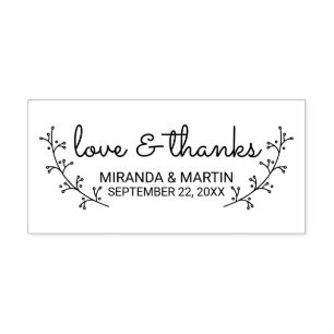 Rustic Laurels Wedding Favor Rubber Stamp