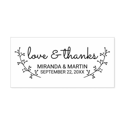 Rustic Laurels Wedding Favor Rubber Stamp