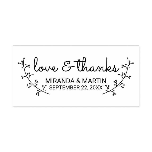 Rustic Laurels Wedding Favor Rubber Stamp (Imprint)