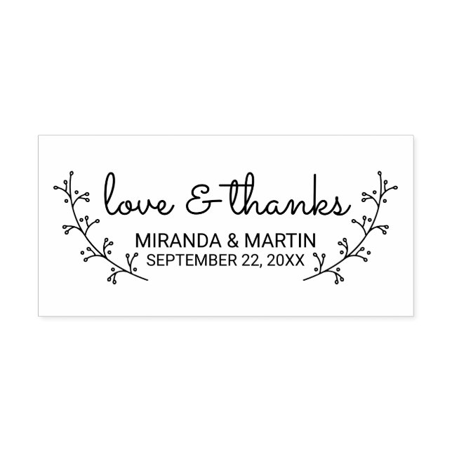 Rustic Laurels Wedding Favor Self-inking Stamp (Design)