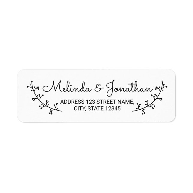 Rustic Laurels Wedding Label (Front)
