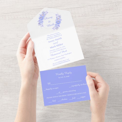 Rustic Lavender All In One Wedding Invitation