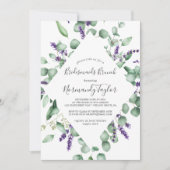 Rustic Lavender and Eucalyptus Bridesmaids Brunch Invitation (Front)