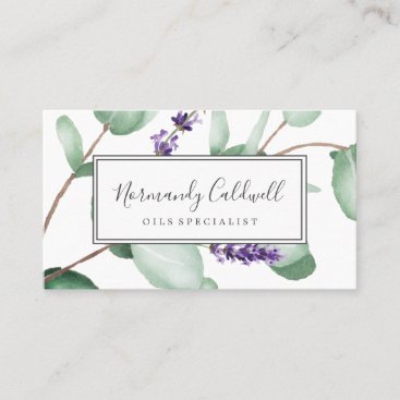 Rustic Lavender and Eucalyptus Business Card