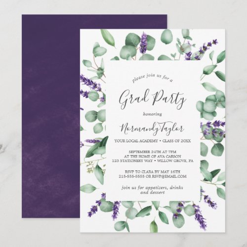 Rustic Lavender and Eucalyptus Graduation Party