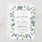 Rustic Lavender and Eucalyptus Graduation Party Invitation (Front)