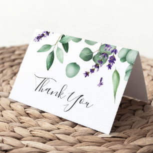 Rustic Lavender and Eucalyptus Letterpress Thank You Card