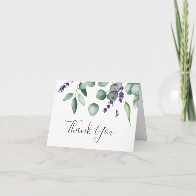 Rustic Lavender and Eucalyptus Thank You Card