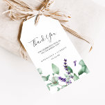 Rustic Lavender and Eucalyptus Thank You Favor Gift Tags<br><div class="desc">These rustic lavender and eucalyptus thank you favor gift tags are perfect for a simple and elegant outdoor wedding. The floral design features watercolor eucalyptus leaves and greenery with sprigs of purple wildflowers. Personalize the labels with your names and the date. Change the wording to suit any event: bridal shower,...</div>