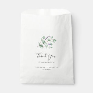 Rustic Lavender and Eucalyptus Thank You Wedding Favor Bag