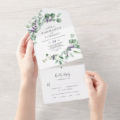 Rustic Lavender and Eucalyptus Wedding All In One Invitation (Tearaway)