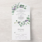 Rustic Lavender and Eucalyptus Wedding All In One Invitation (Inside)