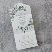 Rustic Lavender And Eucalyptus Wedding All In One Invitation at Zazzle