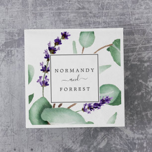 Rustic Lavender and Eucalyptus Wedding Napkins