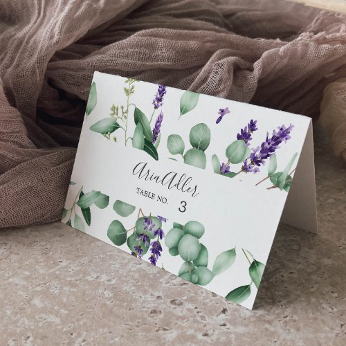 Rustic Lavender and Eucalyptus Wedding Place Cards