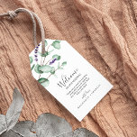 Rustic Lavender and Eucalyptus Wedding Welcome Gift Tags<br><div class="desc">These rustic lavender and eucalyptus wedding welcome gift tags are perfect for a simple and elegant outdoor wedding. The floral design features watercolor eucalyptus leaves and greenery with sprigs of purple wildflowers. Personalize the tags with the location of your wedding, a short welcome note, your names, and wedding date. These...</div>