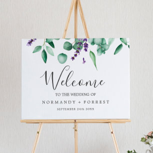 Rustic Lavender and Eucalyptus Welcome Wedding Foam Board