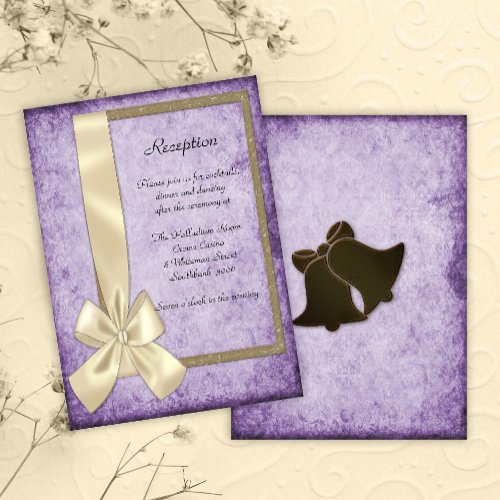 Rustic Lavender and Wood Wedding Reception Enclosure Card