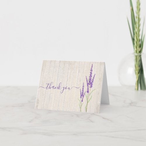 Rustic Lavender Botanical  Folded Thank You Card