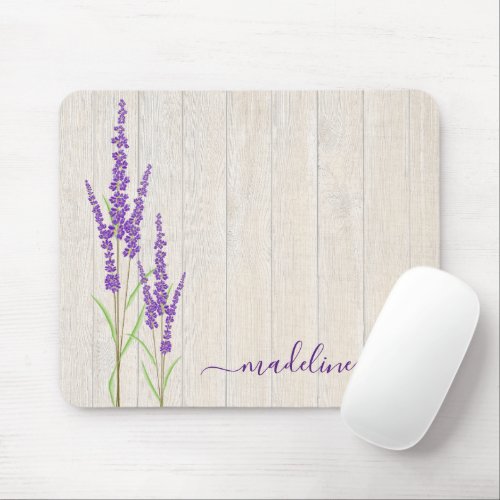 Rustic Lavender Botanical  Personalized Mousepad