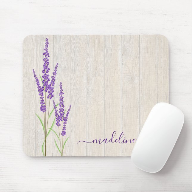 Rustic Lavender Botanical | Personalized Mousepad (With Mouse)