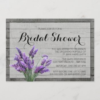 Rustic Lavender Bridal Shower Invitation by party_depot at Zazzle