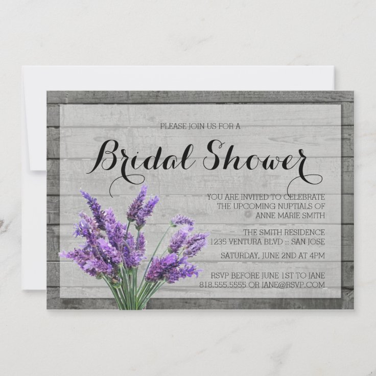 RUSTIC LAVENDER BRIDAL SHOWER INVITATION Zazzle