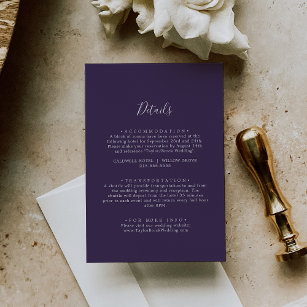 Rustic Lavender Coordinate Plum Wedding Details Enclosure Card