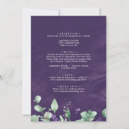 Rustic Lavender & Eucalyptus All In One Wedding Invitation | Zazzle