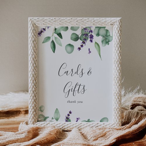 Rustic Lavender  Eucalyptus Cards and Gifts Sign