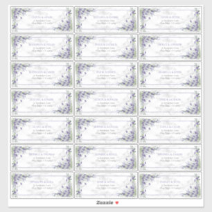 Rustic Lavender Eucalyptus Greenery Guest Address Sticker