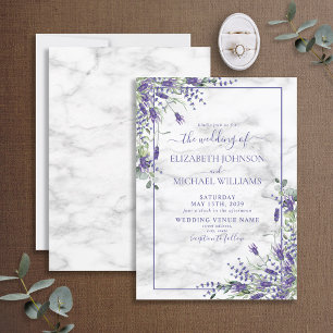 Rustic Lavender Eucalyptus Greenery Photo Wedding Invitation