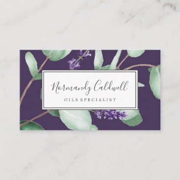 Rustic Lavender & Eucalyptus Purple Business Card