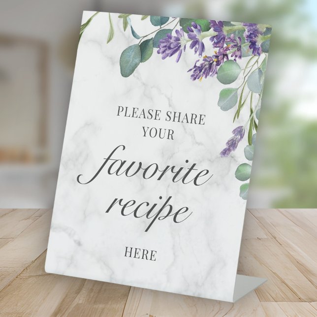 Rustic Lavender Eucalyptus Recipe Cards Here Pedestal Sign (Creator Uploaded)