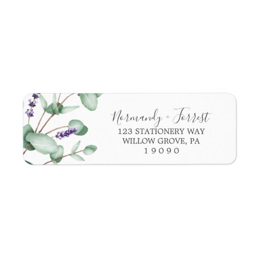 Rustic Lavender & Eucalyptus Return Address Label | Zazzle