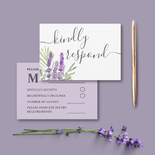 Rustic Lavender & Eucalyptus Wedding RSVP Card