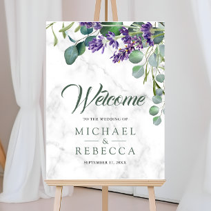 Rustic Lavender Eucalyptus Wedding Welcome Sign