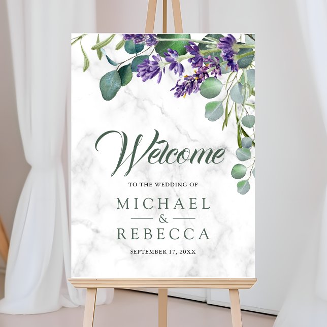 Rustic Lavender Eucalyptus Wedding Welcome Sign (Creator Uploaded)